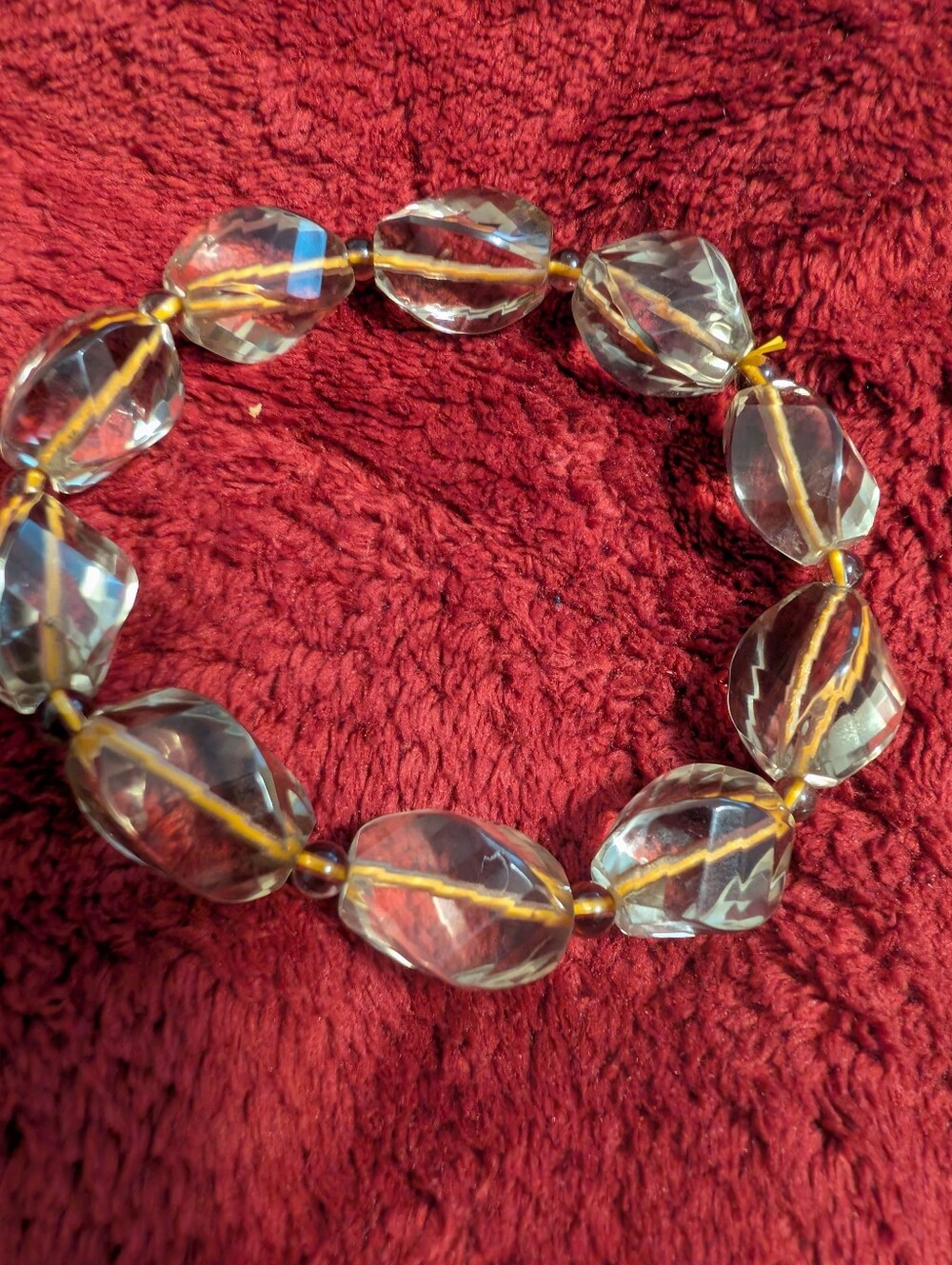 Clear Crystal Beaded Stretch Bracelet - Statement Jewelry - Picture 5 of 5